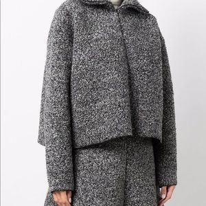 Beaufille melange-effect knitted jacket scuba structured lining NWT